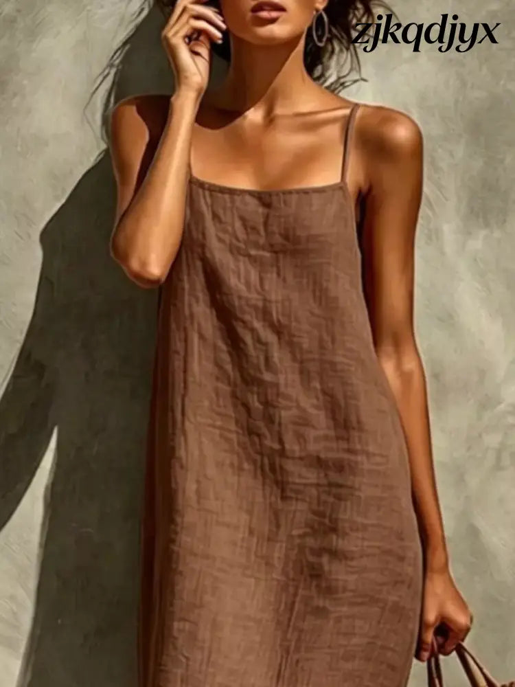 Linen Casual Maxi Dress