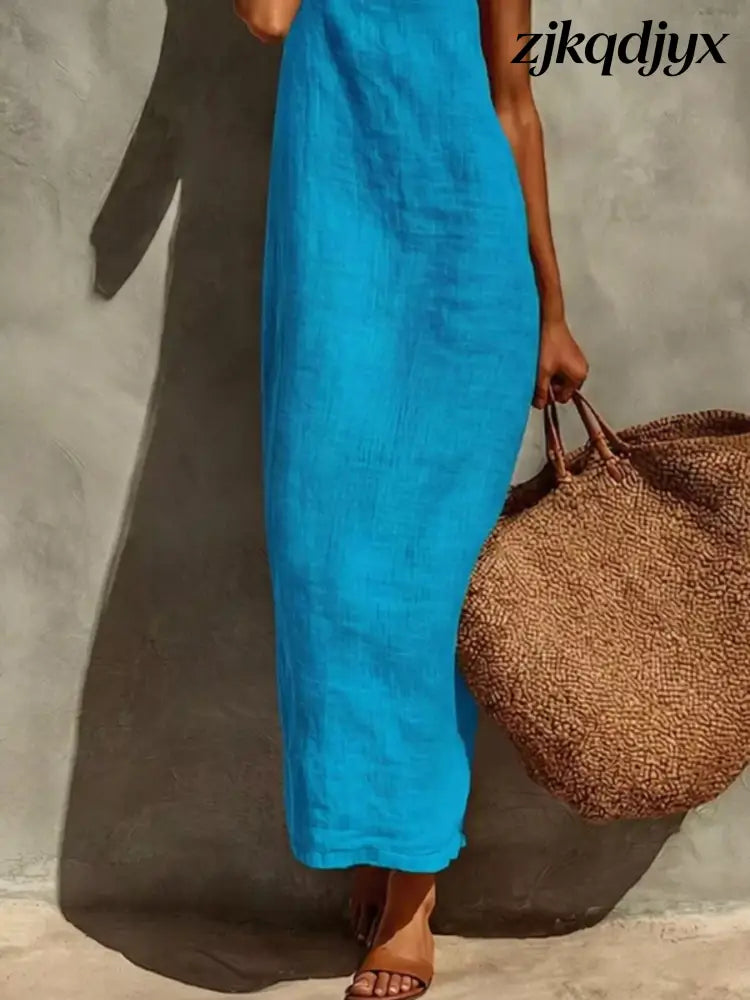 Linen Casual Maxi Dress