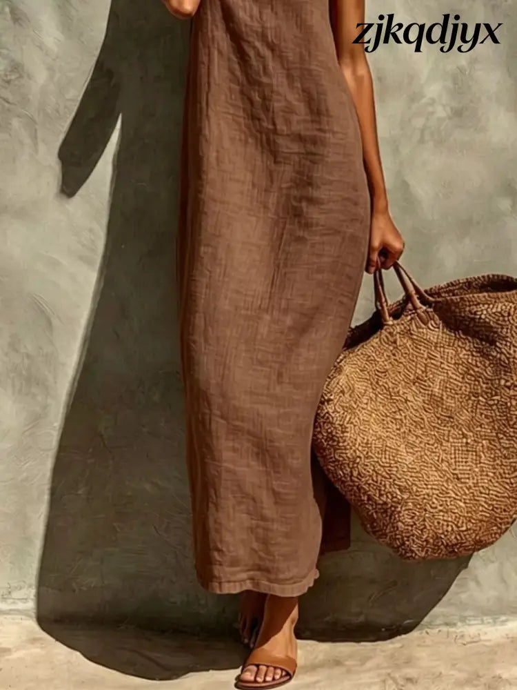 Linen Casual Maxi Dress
