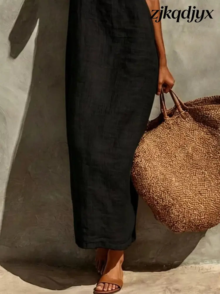 Linen Casual Maxi Dress