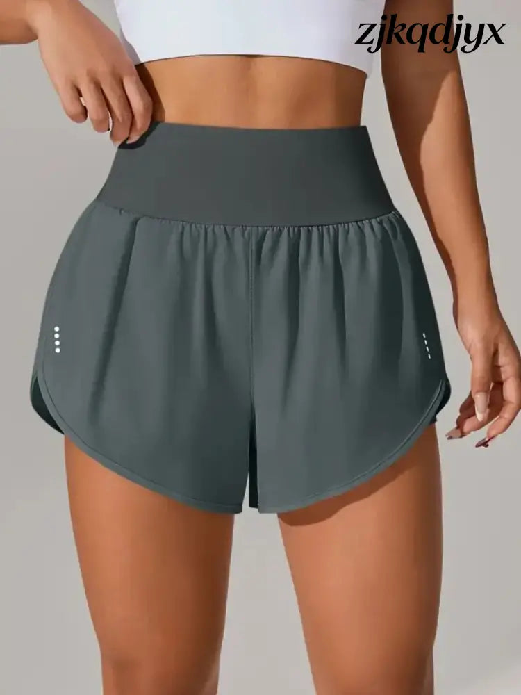 Pocketed High Waist Active Shorts