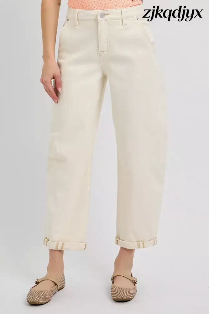 RISEN Barrel Cuffed Jeans