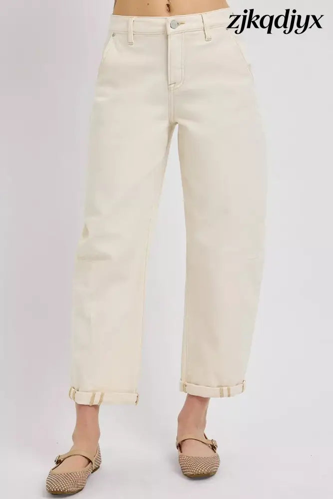 RISEN Barrel Cuffed Jeans