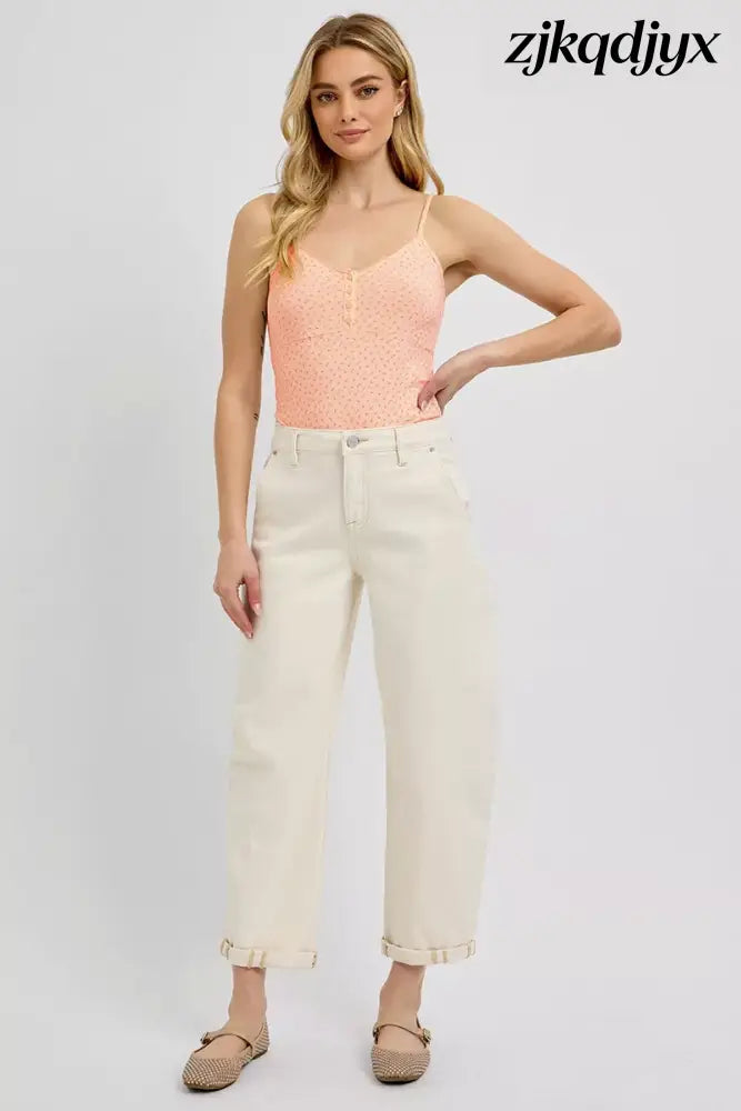 RISEN Barrel Cuffed Jeans