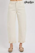RISEN Barrel Cuffed Jeans - IVORY