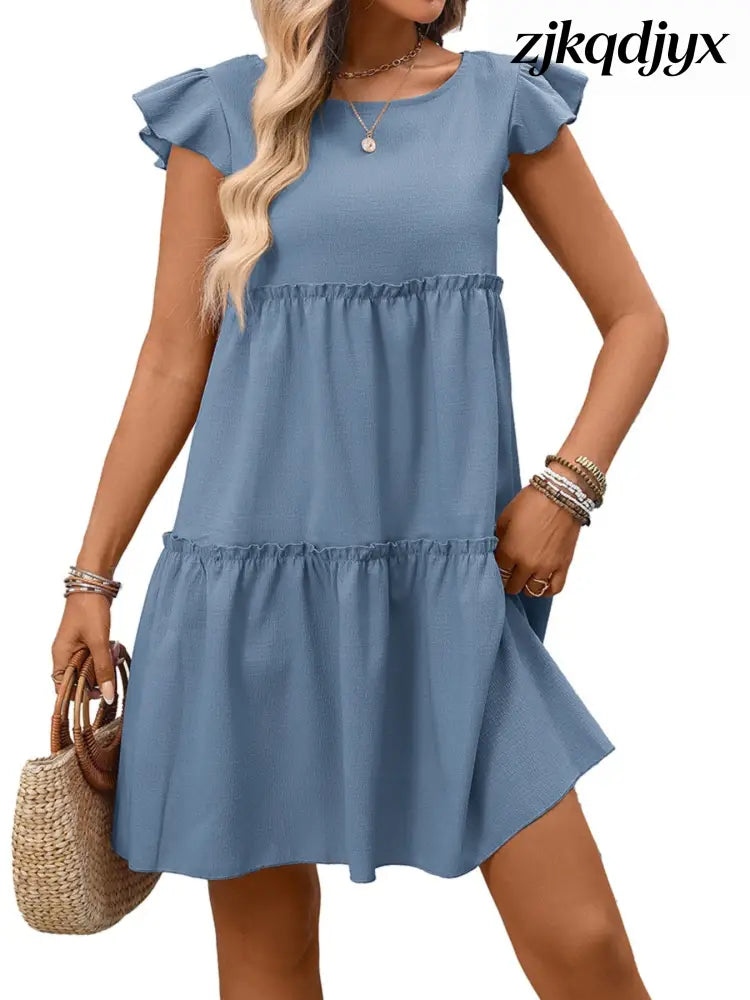 Ruffle Sleeve Mini Dress