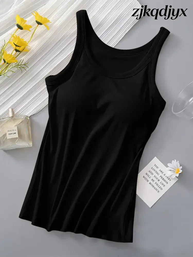The Everyday Tank with Bra - Black / S