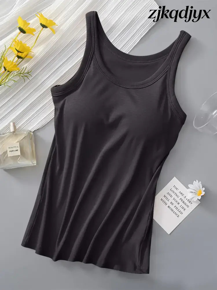 The Everyday Tank with Bra - Dark Gray / S