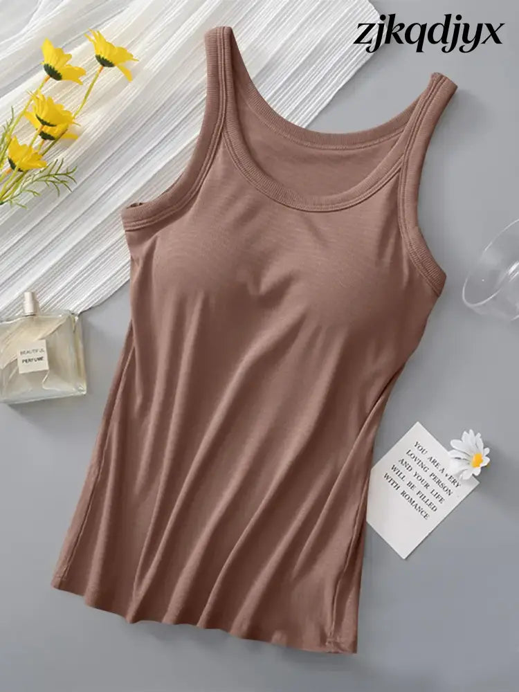 The Everyday Tank with Bra - Khaki / S