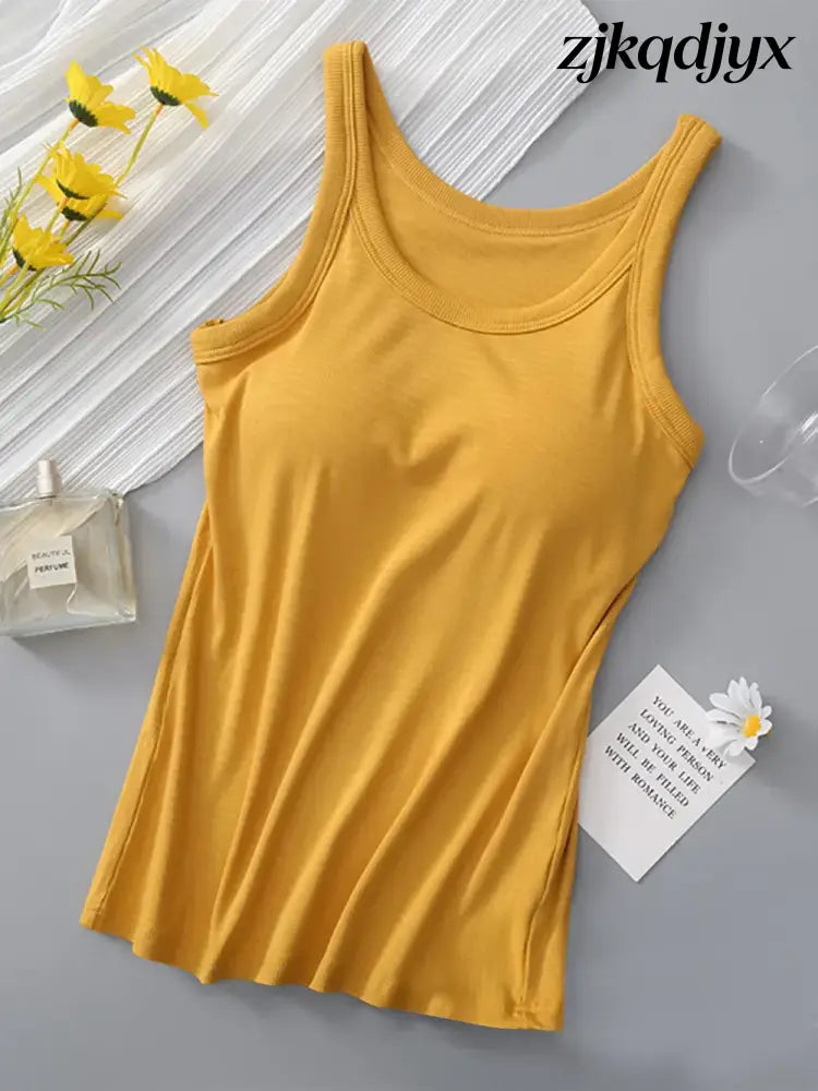 The Everyday Tank with Bra - Mustard / S