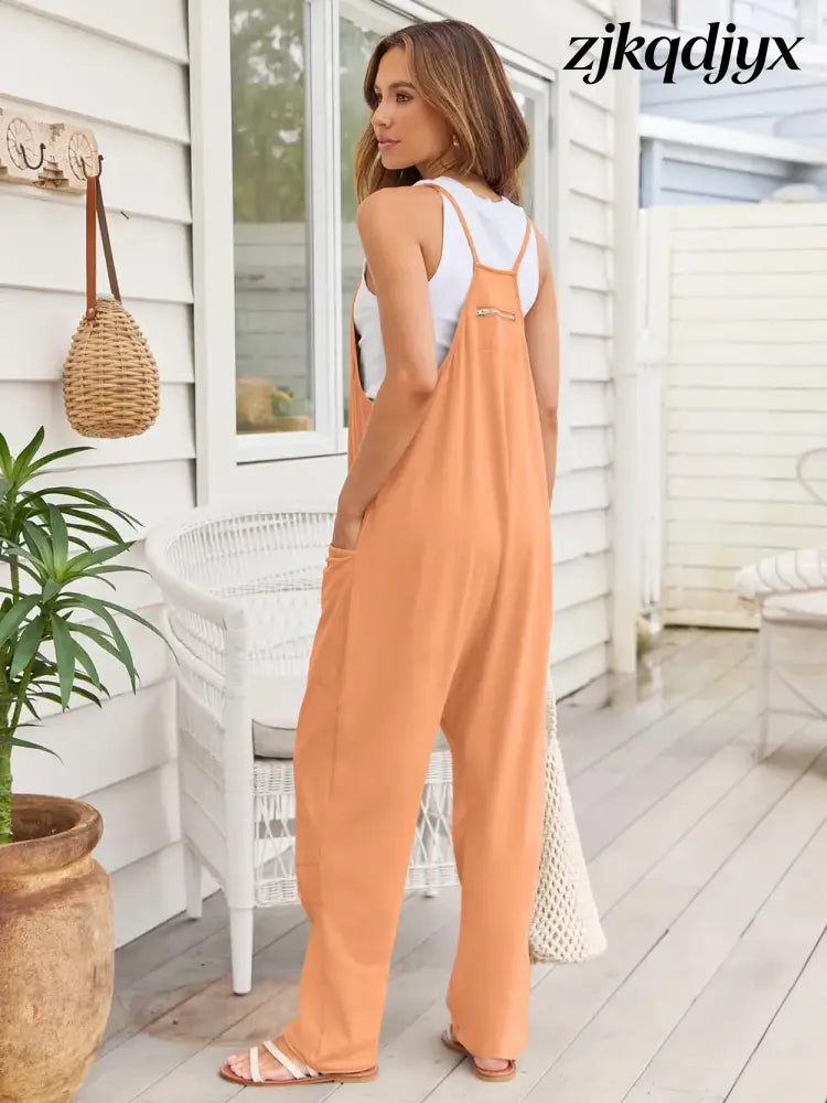 The Everyday V-Neck Sleeveless Jumpsuit with Pockets