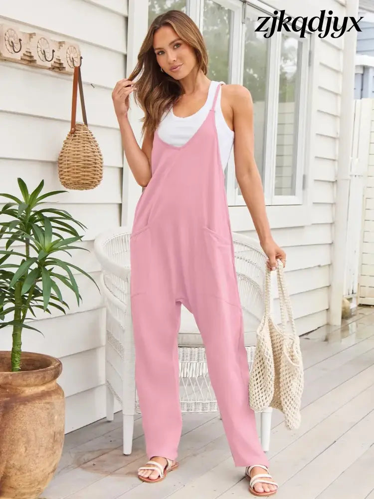 The Everyday V-Neck Sleeveless Jumpsuit with Pockets