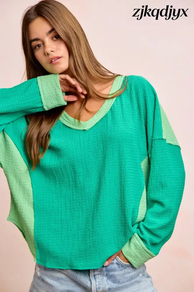 The Laguna Top - Emerald/Light Green / S