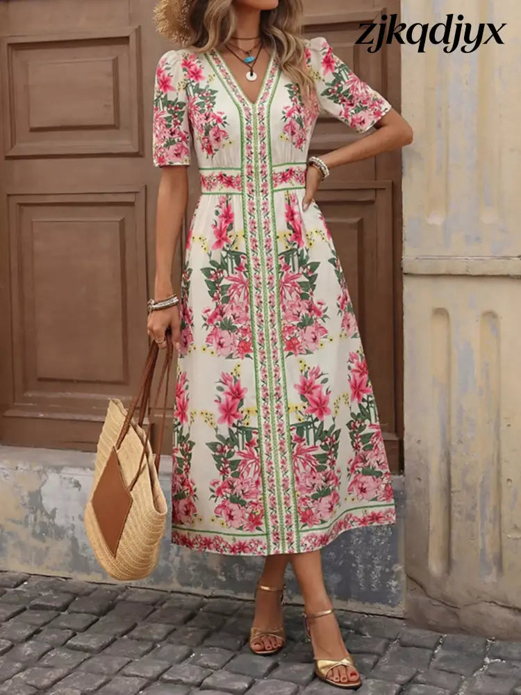 The Magnolia V-Neck Midi Dress