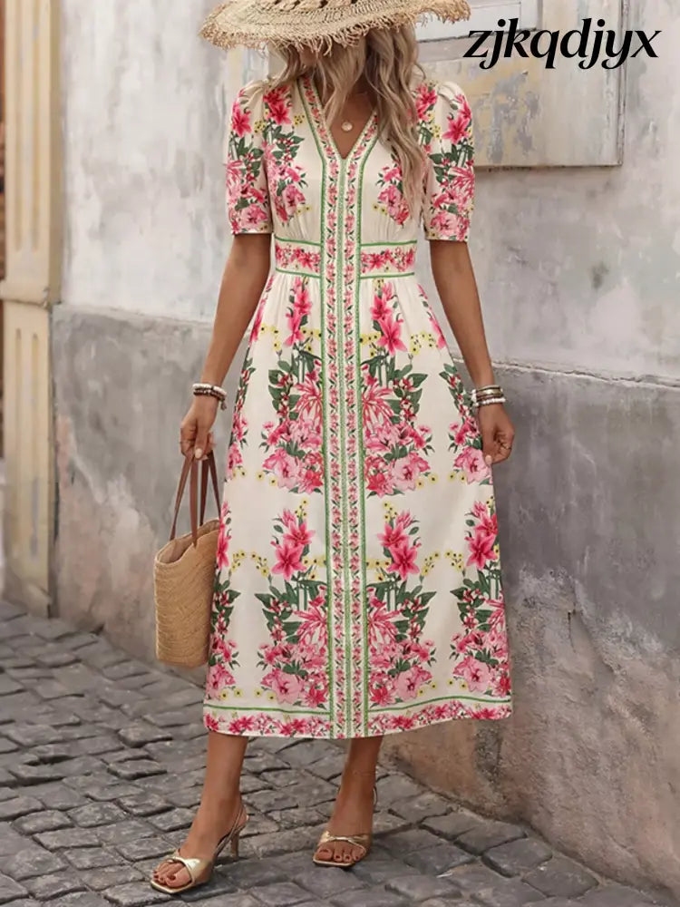 The Magnolia V-Neck Midi Dress