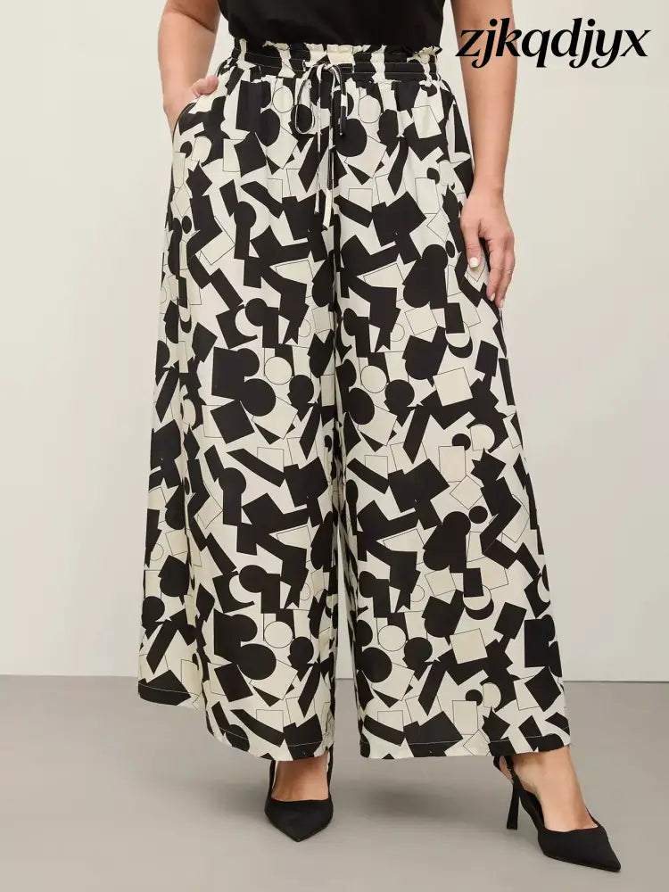 The Soho Wide Leg Pants Plus Size - Ivory / 1XL