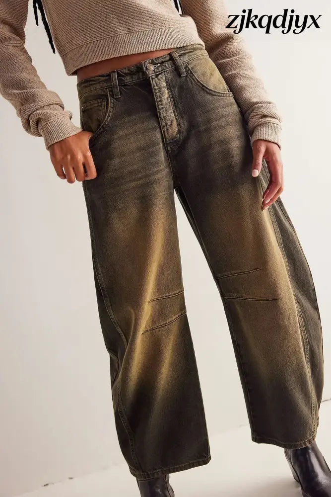 Wide Leg Barrel Jeans