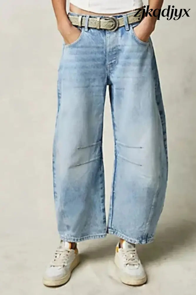 Wide Leg Barrel Jeans