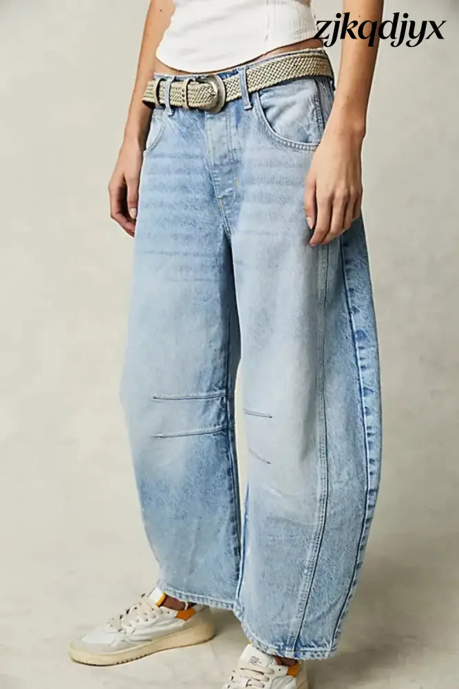 Wide Leg Barrel Jeans