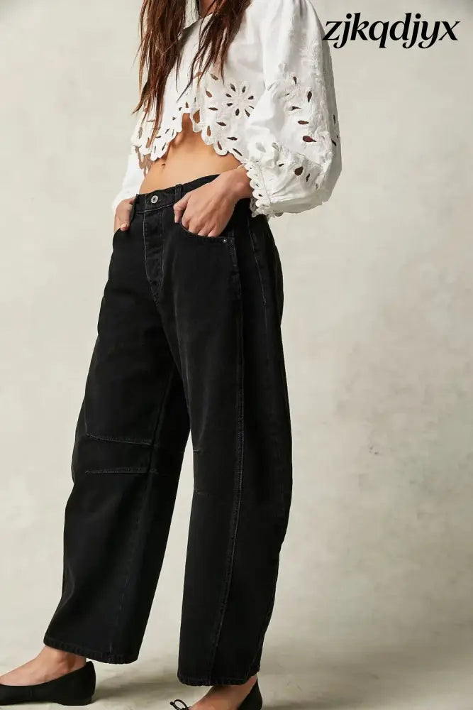 Wide Leg Barrel Jeans